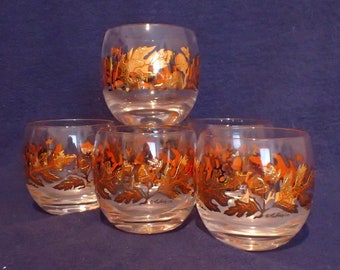 Culver Roly Poly Glasses - Set of 6 - Autumn - Acorns and Oak Leaves