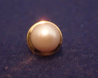 Tie Tack - White Bead/Pearl