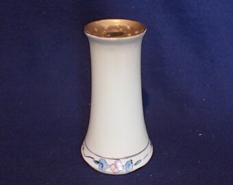 Porcelain Hat Pin Holder - PK Silesia - Morning Glories - Hand Painted - 1920s