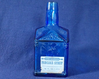 Mary Wheaton's Pancake Syrup Bottle - Blue - Eagle - Paul Revere