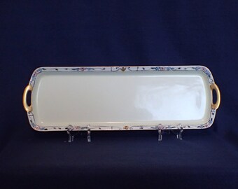 Porcelain Decorative Vanity Tray - RS Silesia - Morning Glories - Hand Painted - 1920sVanity Tray