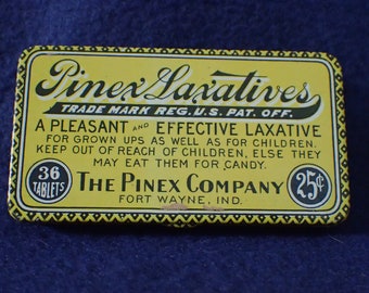 Vintage Pinex Laxatives Tin - Fort Wayne Ind. - Empty