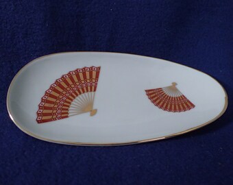 Shafford Japan Fan Plate - INDIVIDUAL SALE- Saucer- Trinket Dish - Oval Shape