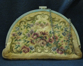 Floral Petite Point Purse/Clutch