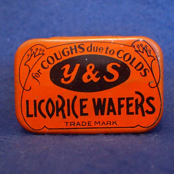 Y & S Licorice Wafers Tin - Empty - Antique