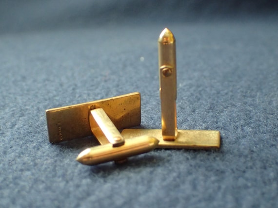Gold Rectangular Cufflinks - image 3