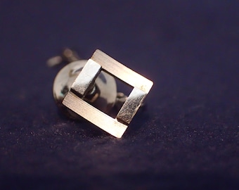 Tie Tack - Silver Square - Modern