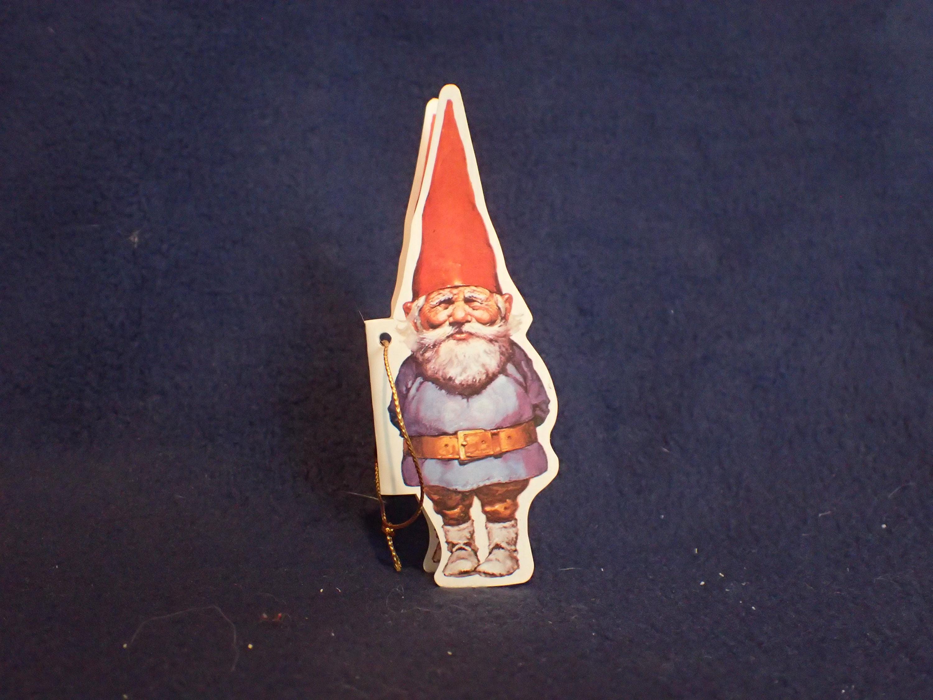 ノームの錫版 アートフレーム Gnomes Unieboek.B.V Vintage 80s Gorham 5” Gnome Man David Skis Skiing Unieboek
