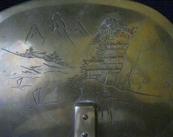 Brass Crumb/Ash Box -- Etched Mountain View
