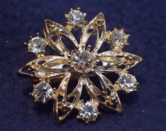Rhinestone Pin - Starburst or Flower