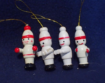 Wooden Christmas Hand Painted Ornaments -  4 People