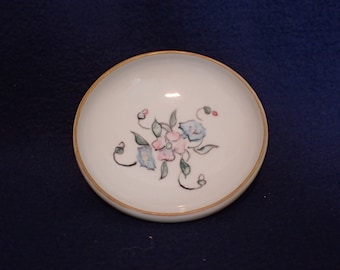 Porcelain Trinket Ring Dish - Noritake Nippon - Morning Glories - Hand Painted - 1911
