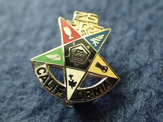 ORDER OF EASTERN STAR 60 YEAR SERVICE AWARD lapel pin gold