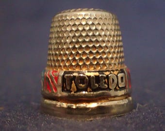 Spain Souvenier Thimble - Toledo - Silver