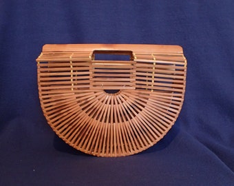 Half Moon Bamboo Cage Purse/Handbag