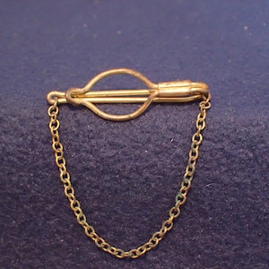 Gold Tie Bar with Chain