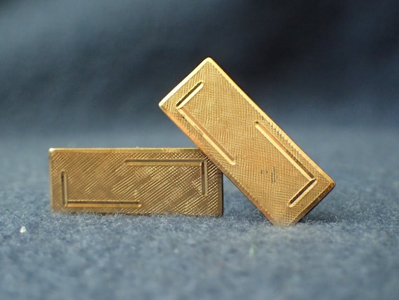 Gold Rectangular Cufflinks - image 1