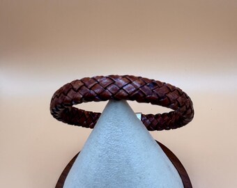 Men’s Woven Leather Bracelet with Magnetic Clasp Leather Jewelry for Men Black Woven Leather Bracelet Brown Woven Leather Bracelet