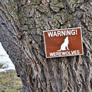 Warning! Werewolves Hand Painted Distressed Wooden Sign - Etsy