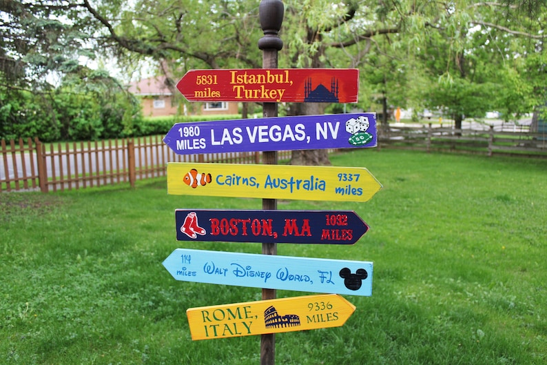 Custom Hand Painted Distressed Wooden Directional Sign - Create Your ...