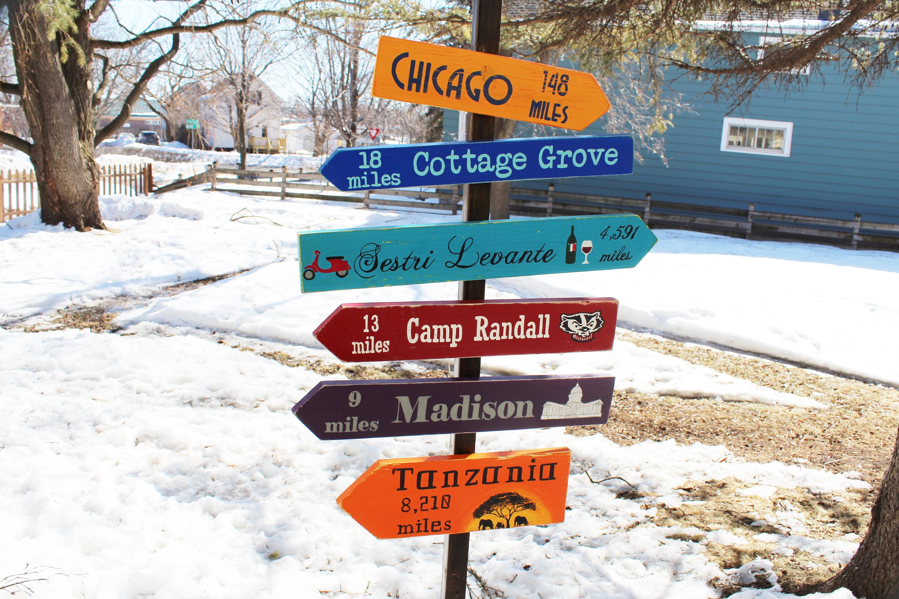 Hand Painted Personalized Distressed Wooden Directional Signs - Create ...