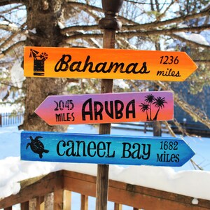 Personalized Hand Painted Distressed Wooden Directional Location Signs ...