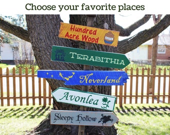 Fiction Direction Sign Posts Fantasy Fictional Fairytale Literary Destinations Directional Sign ...