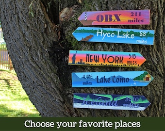 Custom Wooden Directional Signs, Personalized Location Signs for Home and Garden, Anniversary Gift Ideas, 5 Year Wood Anniversary Gift