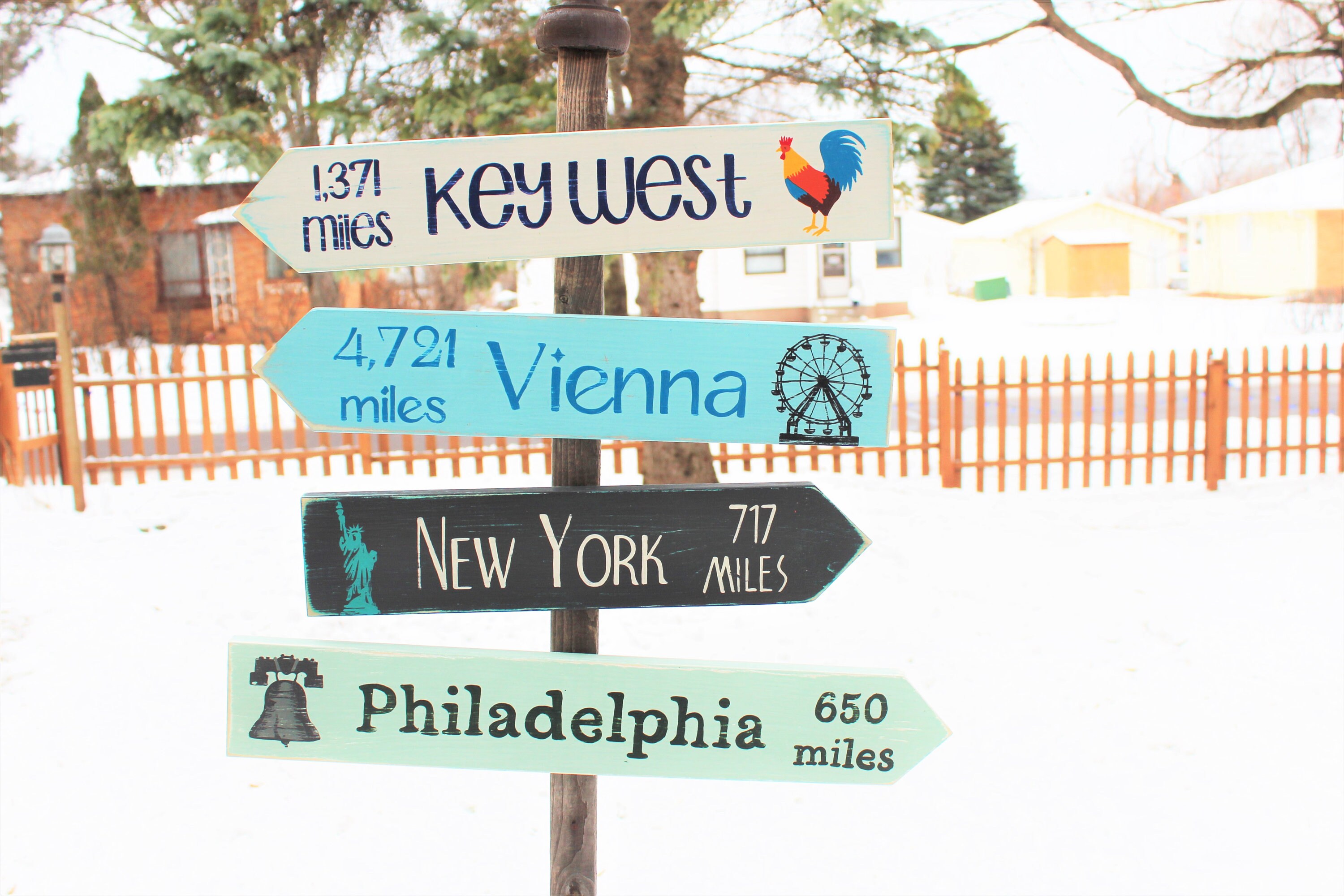 Hand Painted Personalized Distressed Wooden Directional Signs - Create ...