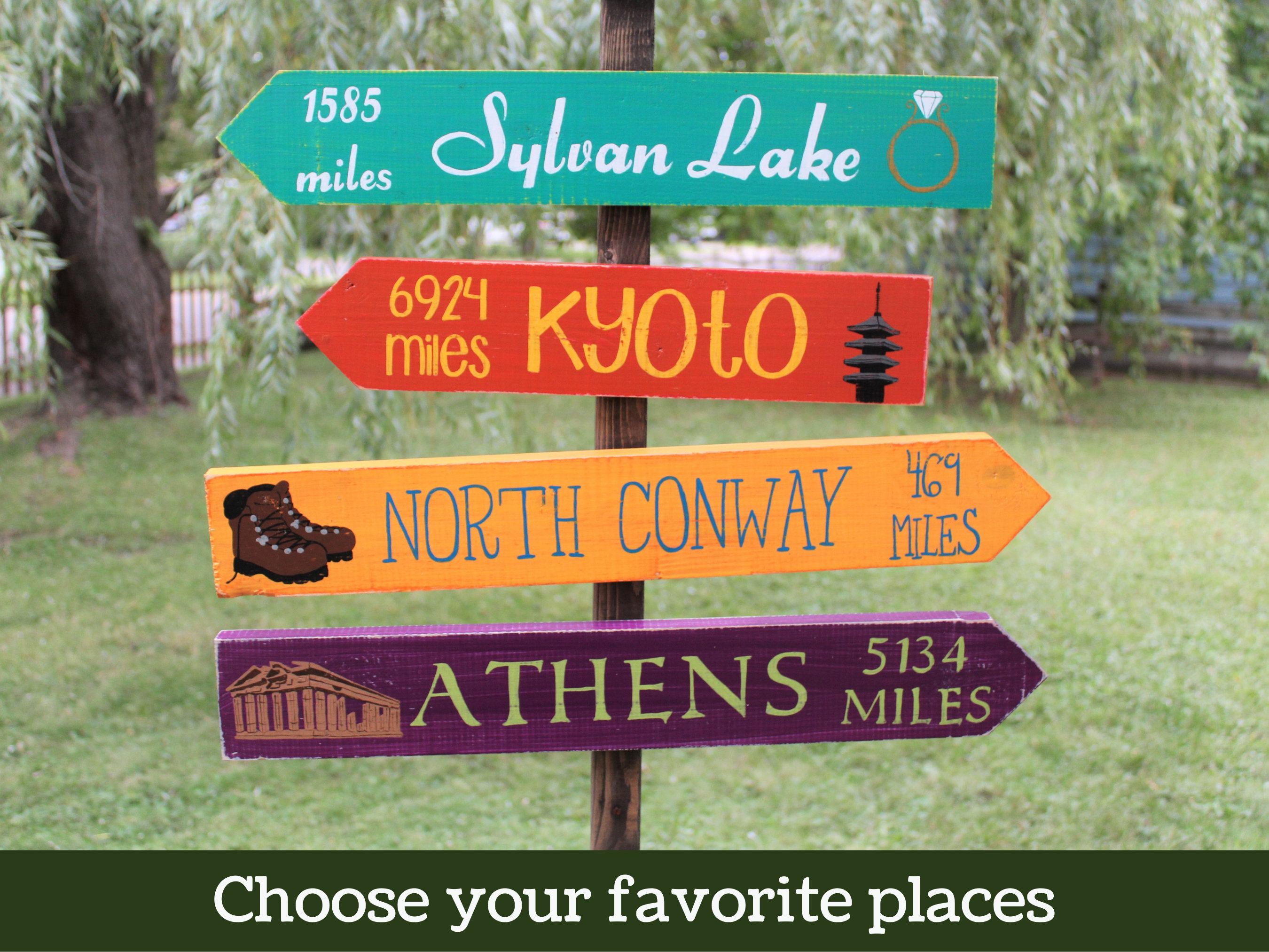 Custom Mile Marker Signs Hand Painted Directional Signs With Etsy