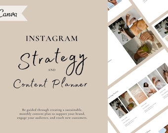 Instagram Strategy and Content Planner | Canva Template | Moodboard, Strategy, Social Media Planner, Spreadsheet and Video Guide