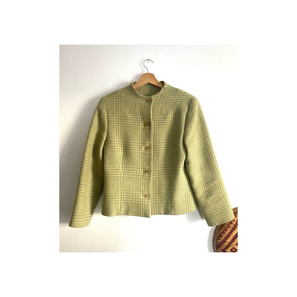 Vintage Chanel Style Green Wool Jacket