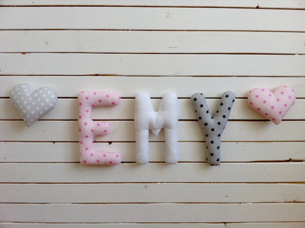 Lettre en Tissu Emy , Guirlandes de Lettres, Guirlandes, Prénom Bannière , Nom La Fille Nom Bébé, Ba