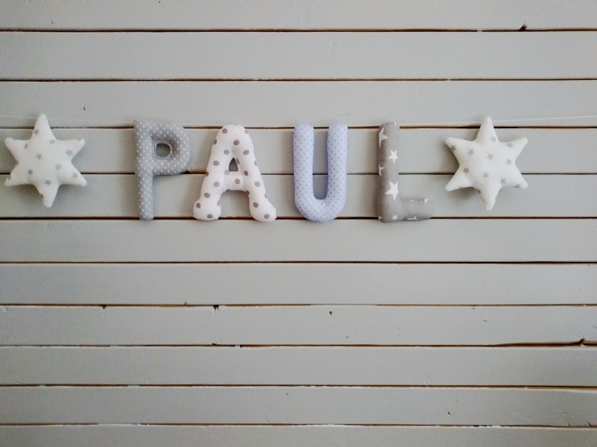 Lettre en Tissu, Paul, Guirlande de Lettres, Guirlandes, Prénom Bannière Garçon Nom, Fille Nom, Nom 