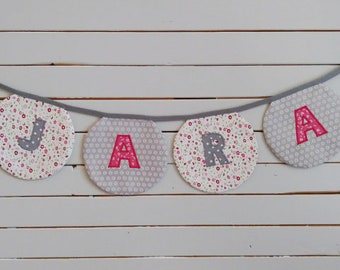 Pennant Necklace with Name, Pennant Garland, Pennant, Letters, Birthday, Baptism, Birth, Room Decoration, Baby Room, Kids Name, Girl, Boy,