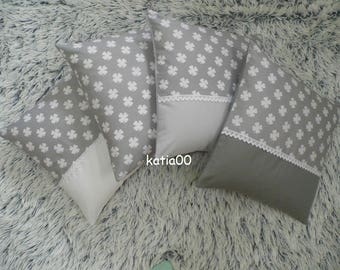 Pillowcase,4 PIECES ,handmade,hand crochet,home decor, designer,shabby chic,sewn,gift,paris,kitchen decoration
