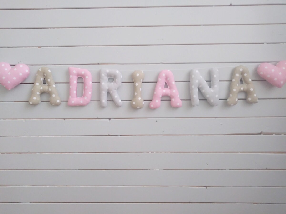 Lettre en Tissu, Guirlande de Lettresjeune, Nom, Guirlande, Lettres Tissu, Bannières, Nom Fille Nom