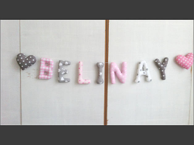 Lettres de Tissu, Belinay, Lettre Garland, Garland, Prénom Banner Boy Name, Nom La Fille, Bébé, Cham