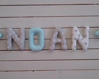 Letters Garland, Garland, first name banner boy name, girl name, baby name, room, baby, fabric, decorative home letter child