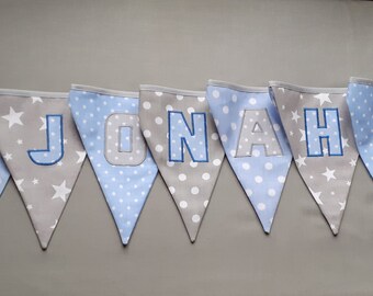 Pennant Necklace with Name Garland, Pennant, Letters, Birthday, Baptism, Birth, Room Decoration, Baby Room, Kids Name, Girl, Boy,