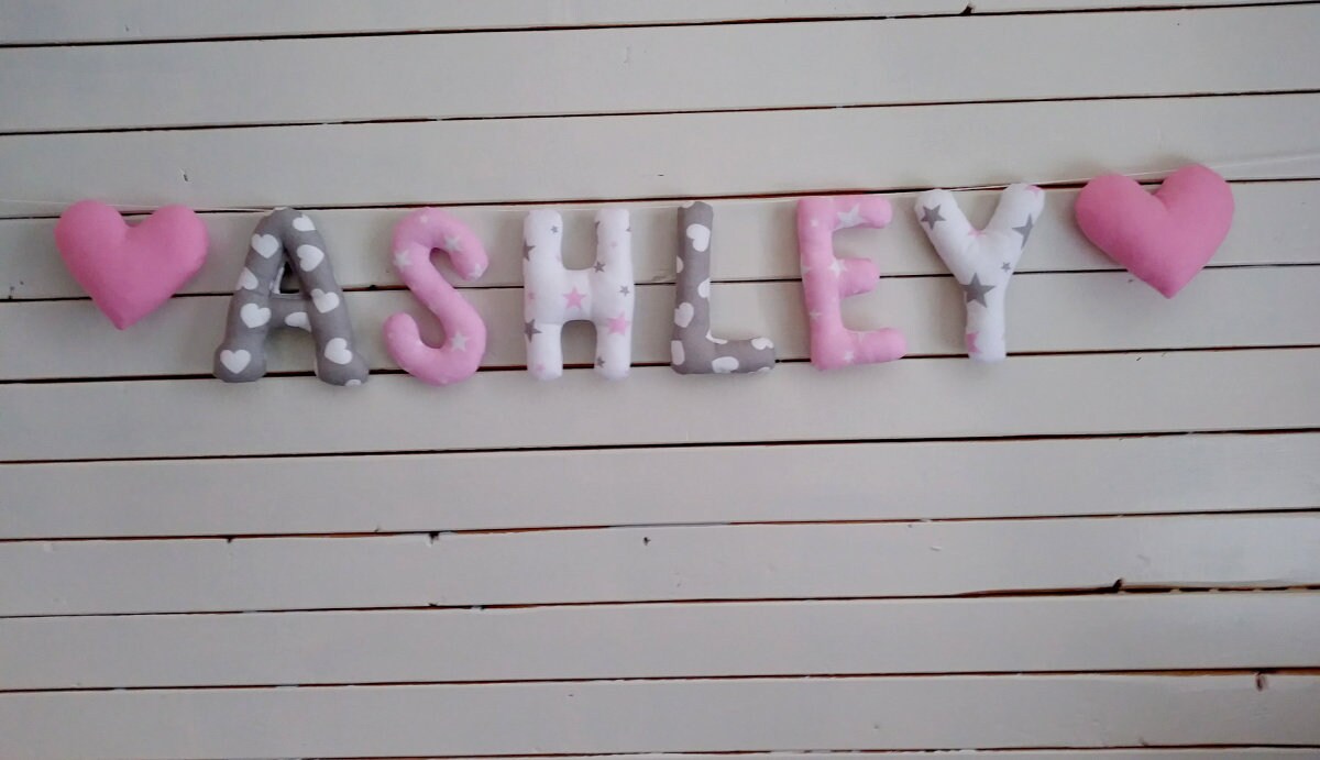Lettres en Tissu Guirlande de Lettres, Guirlande, Nom Banner Garçon Nom, Fille Nom, Bébé Nom, Chambr