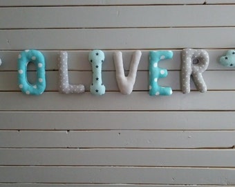 Letters Garland, Garland, first name banner boy name, girl name, baby name, room, baby, fabric, decorative home letter child