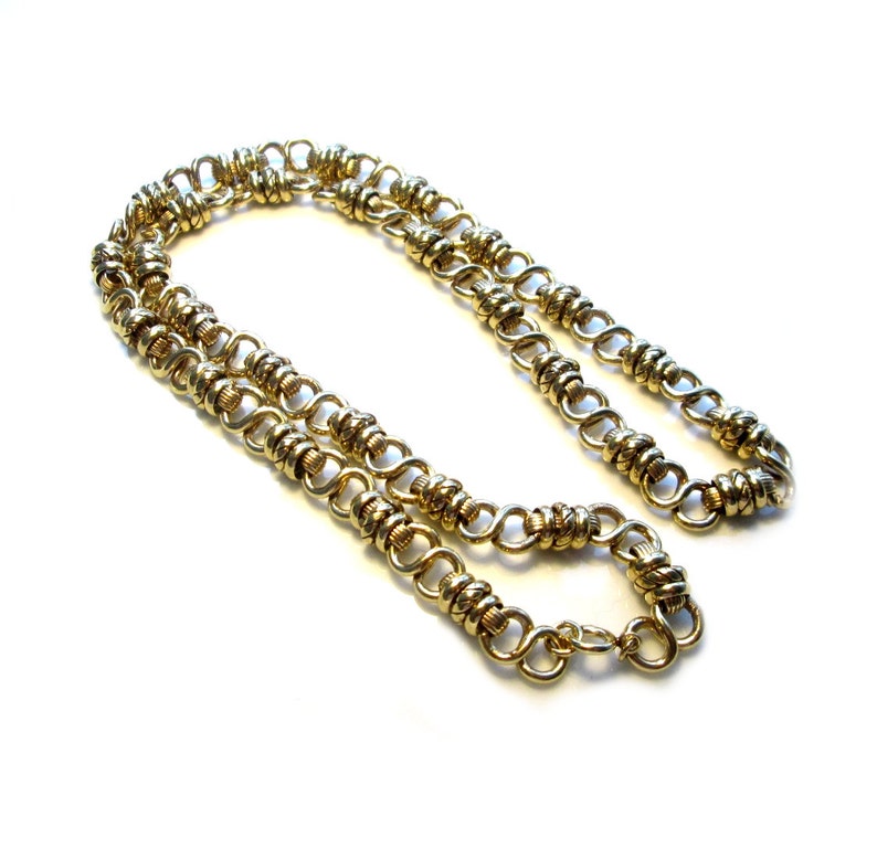 long chain gold plated necklace and bracelet Long gold plated necklace and bracelet .50s