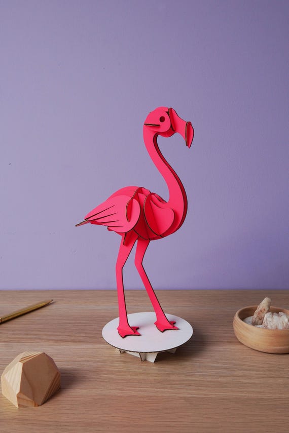3D Fluorine Flamingo Bird - DIY Sliceform Puzzle - Etsy