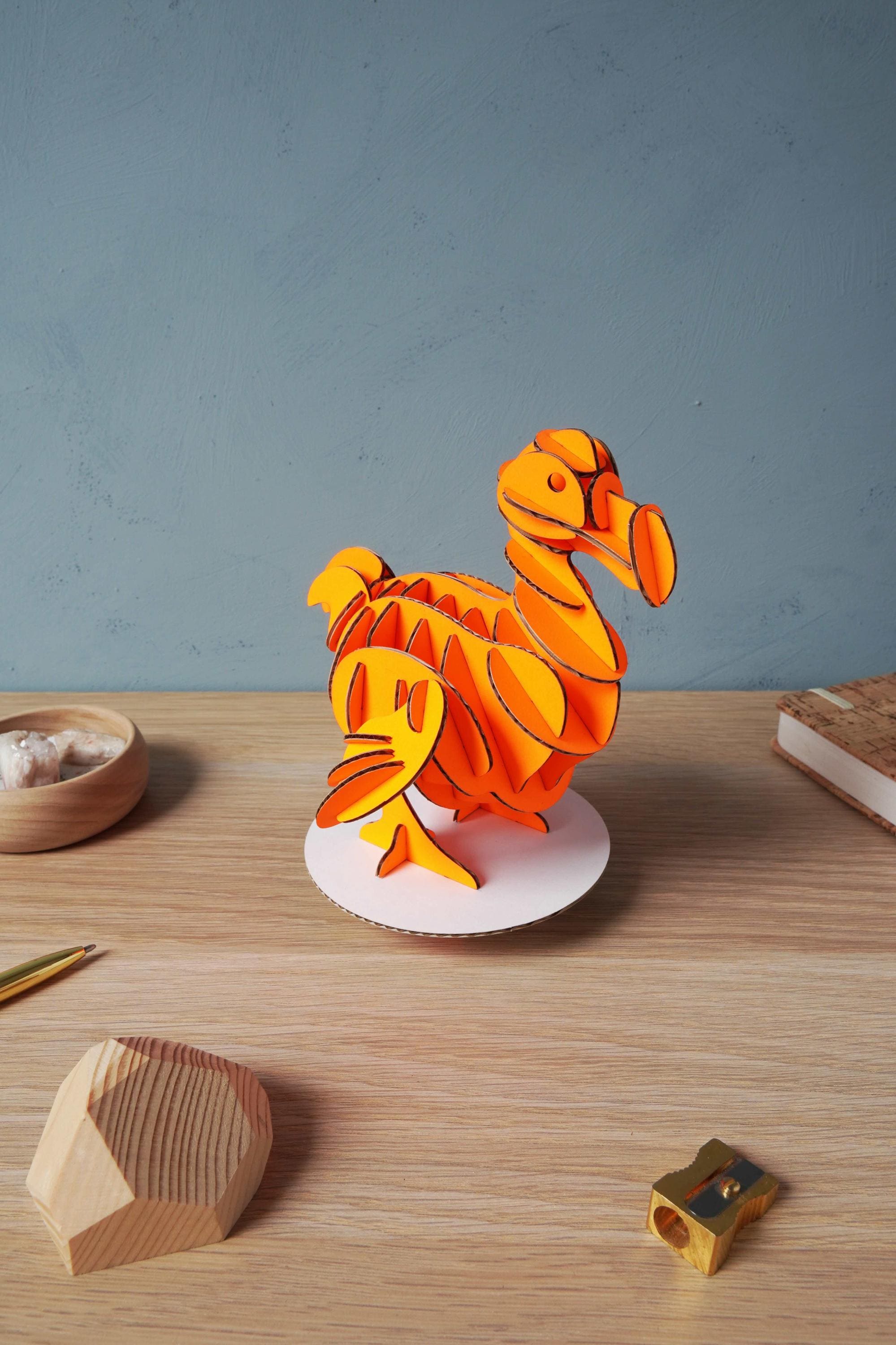 3D Paper Dodo Bird - Fluoro Sliceform Puzzle - Etsy
