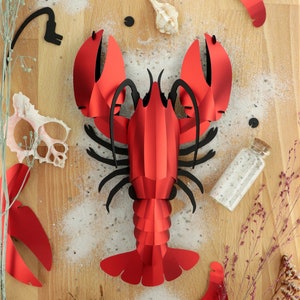 3D Paper Lobster Puzzle image 2