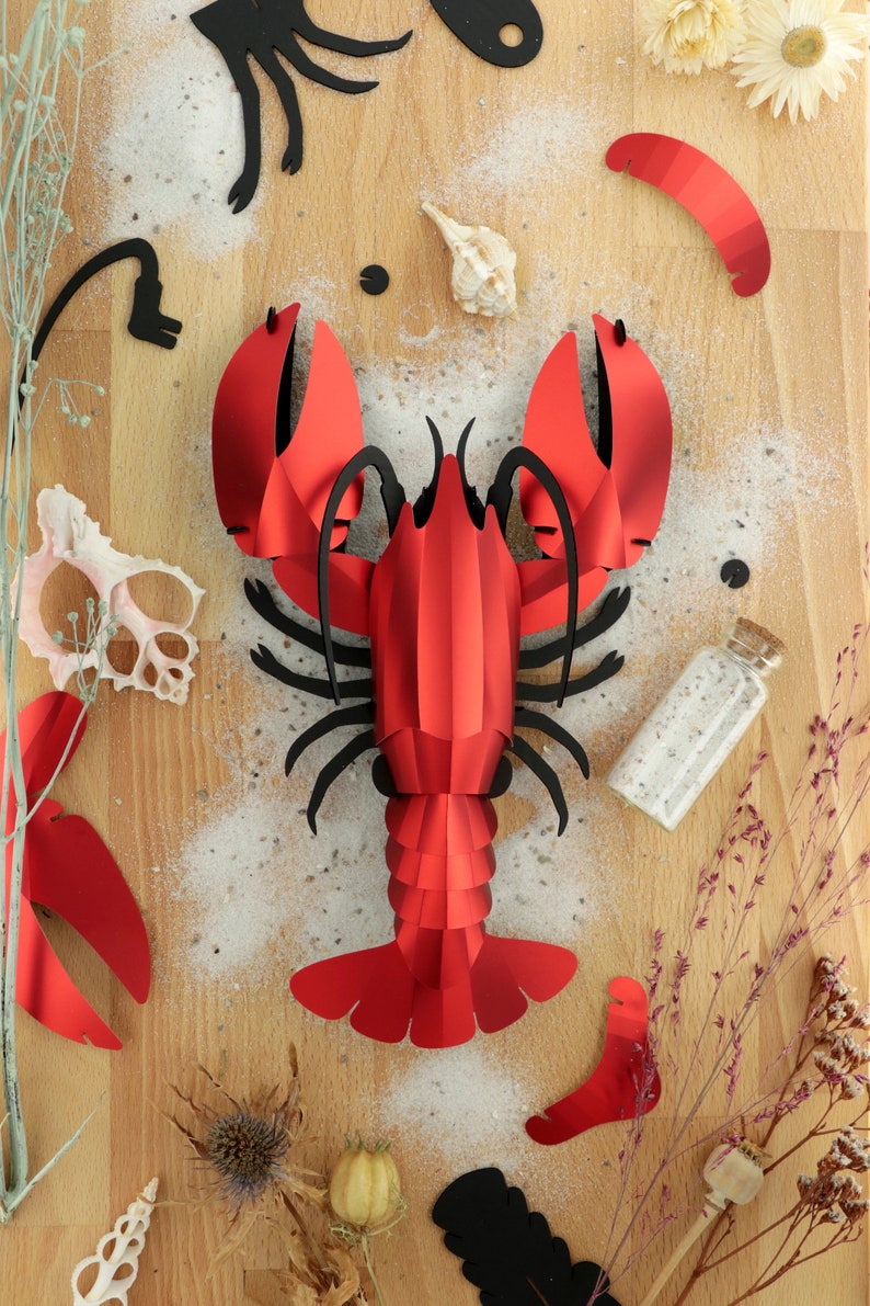 3D Paper Lobster Puzzle image 2