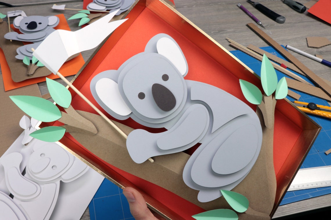 Printable 3D Paper Koala Template to Help Koala's in Need - Etsy
