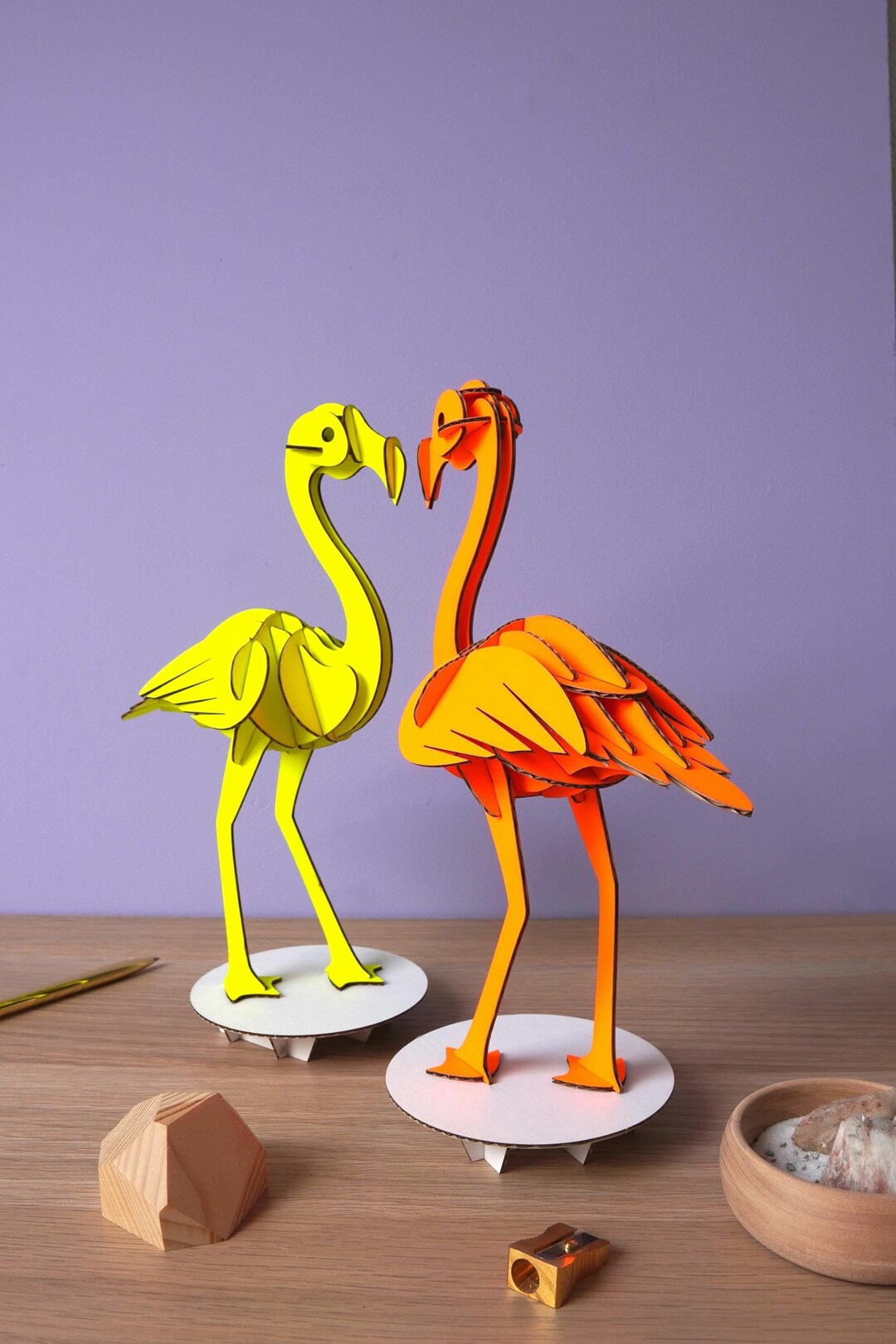 3D Fluorine Flamingo Bird - DIY Sliceform Puzzle - Etsy