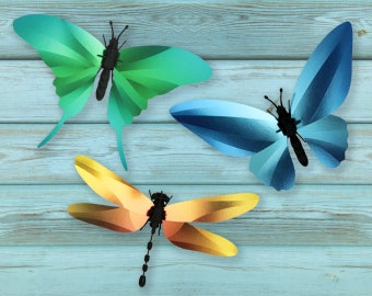 3D Paper Butterfly 3-pack